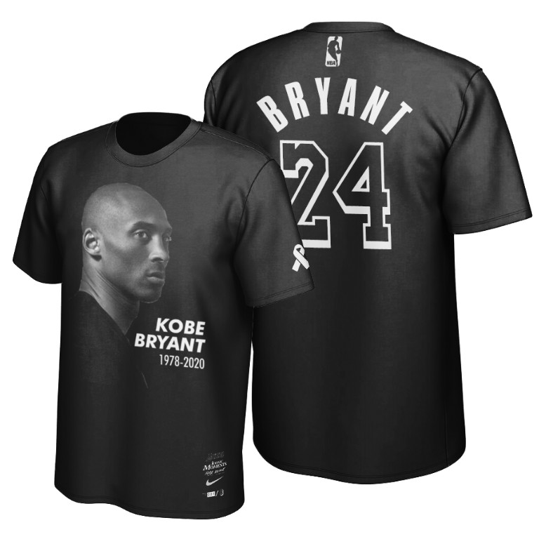 Men's Los Angeles Lakers Kobe Bryant #24 NBA Remembering Farewell To Legend Mamba Week Black Basketball T-Shirt QKB5883FJ